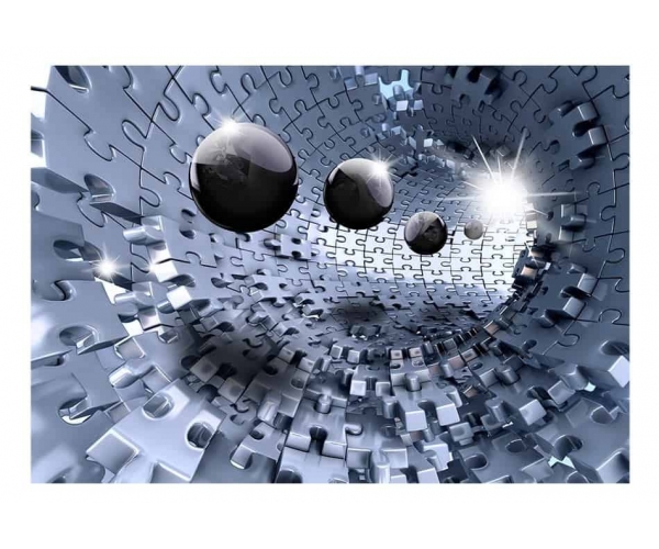 Fototapeta samoprzylepna - czarne kule puzzle tunel