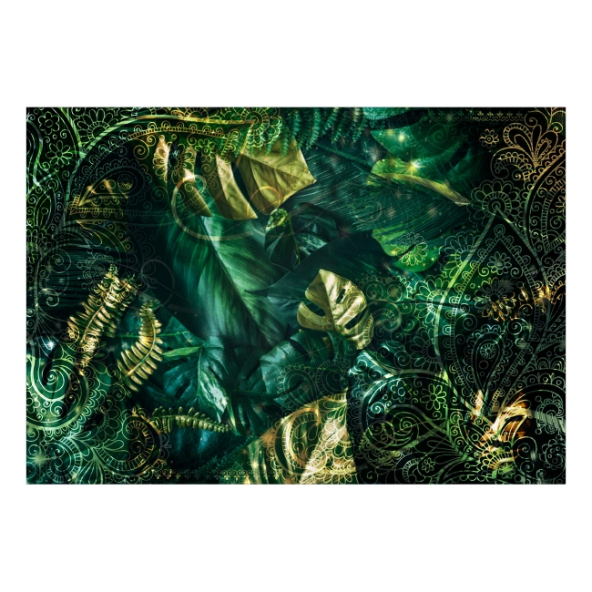 Fototapeta samoprzylepna - Liście Monstera Zielone Złote Szmaragdowa Dżungla