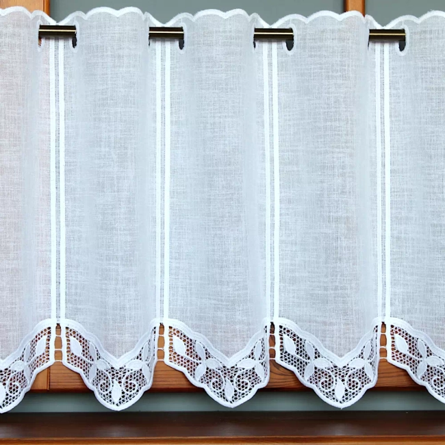 zazdrostka do kuchni - gipiurowa z haftem na okno panelowa CELINA