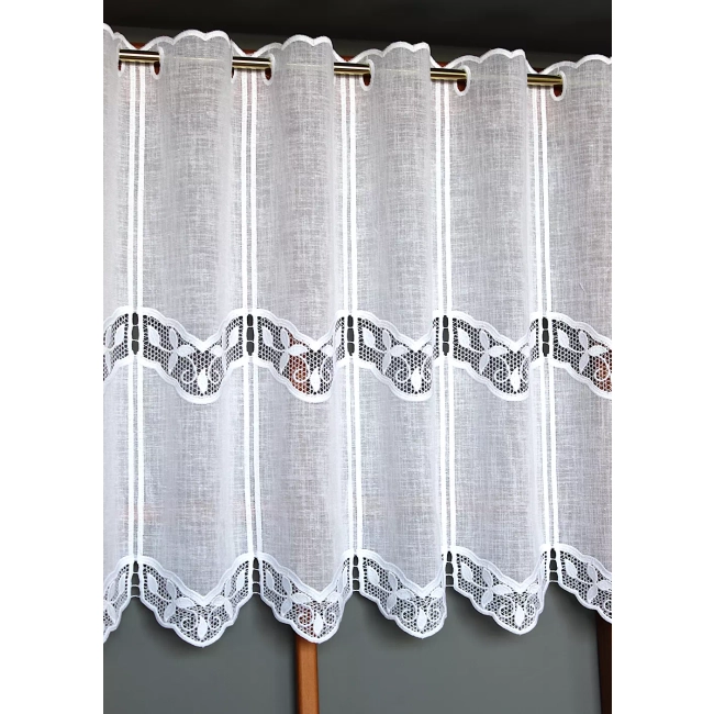 zazdrostka do kuchni - gipiurowa z haftem na okno panelowa CELINA