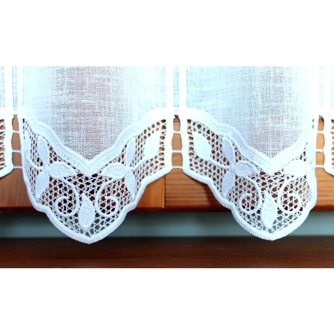 zazdrostka do kuchni - gipiurowa z haftem na okno panelowa CELINA