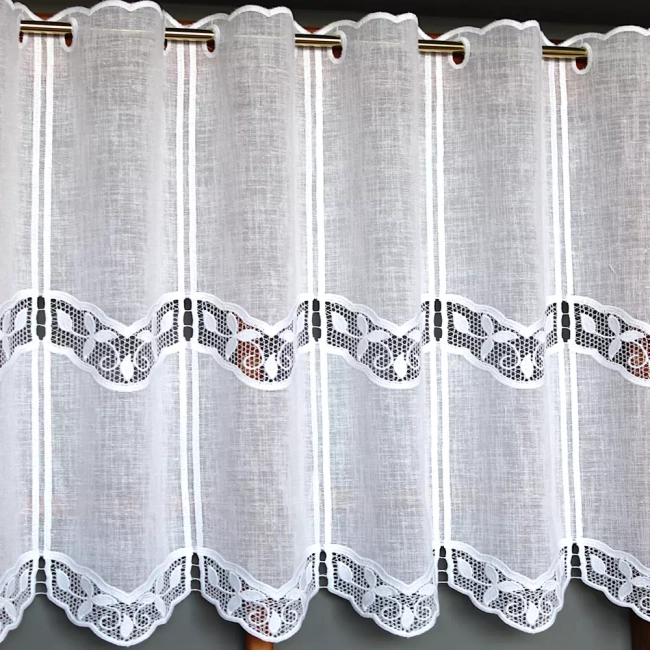 zazdrostka do kuchni - gipiurowa z haftem na okno panelowa CELINA