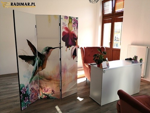 Parawan Pokojowy – Kolibry i Kwiaty Aranżacja