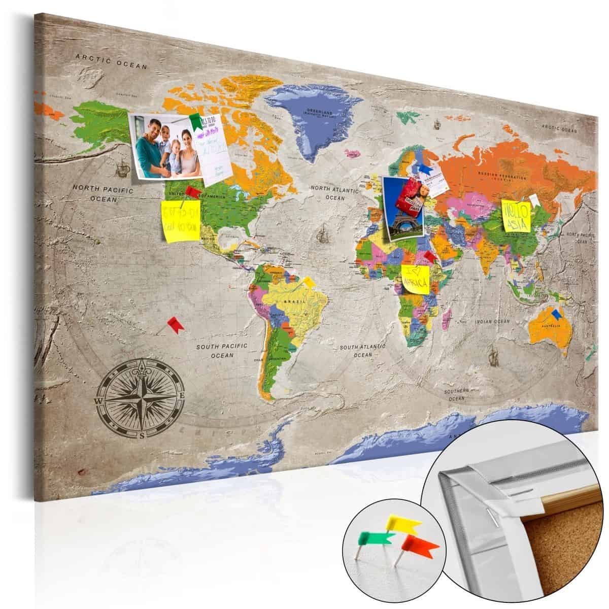Cały świat na Twojej ścianie - Korkowe Mapy Świata