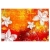 Fototapeta -Białe kwiatki na pomarańczowym tle napisy