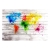 Fototapeta samoprzylepna - Mapa świata: Kolorowe plamy