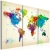 Obraz na płótnie włoskim kolorowa mapa świata tryptyk