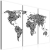 Obraz - Mapa świata - alfabet - tryptyk OBRAZ NA PŁÓTNIE WŁOSKIM