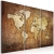 Obraz - Mapa świata: brązowa tekstura OBRAZ NA PŁÓTNIE WŁOSKIM