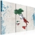 Obraz - Mapa Włoch - tryptyk OBRAZ NA PŁÓTNIE WŁOSKIM