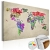 Obraz na korku - kolorowe napisy nazwy mapa świata