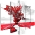 Obraz - Samotne Drzewo (5-częsciowy) czerwony OBRAZ NA PŁÓTNIE WŁOSKIM