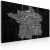 Obraz - Text map of France on the black background - triptych OBRAZ NA PŁÓTNIE WŁOSKIM