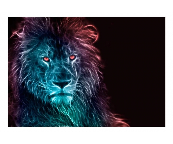 Fototapeta - Abstrakcyjny lew - tęcza