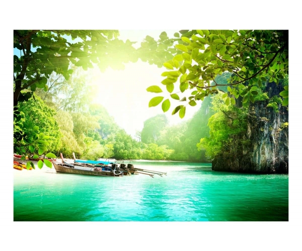 Fototapeta samoprzylepna - łodzie na wyspie raj