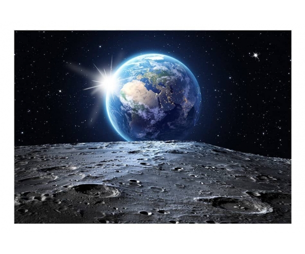 Fototapeta - Kosmos ziemia planeta księżyc widok