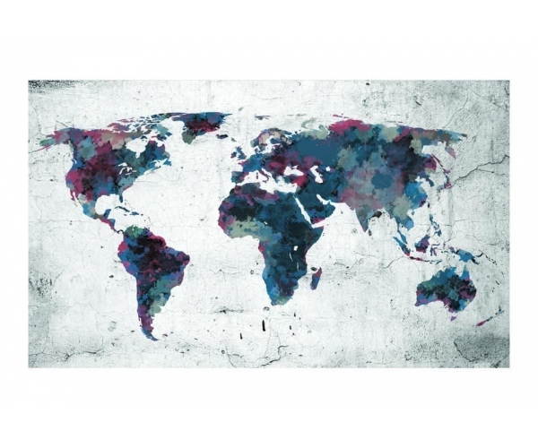 Fototapeta - World map on the wall