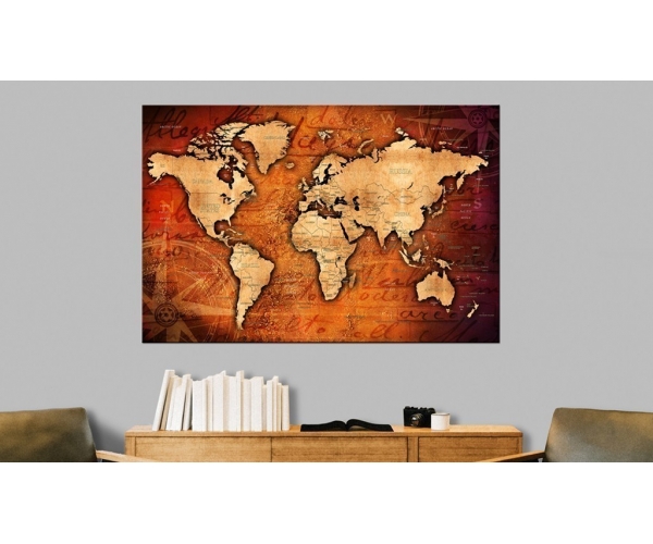 Obraz na korku - Bursztynowa mapa świata