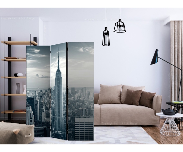 Parawan 3-częściowy - Widok na nowojorski Manhattan o świcie [Room Dividers]