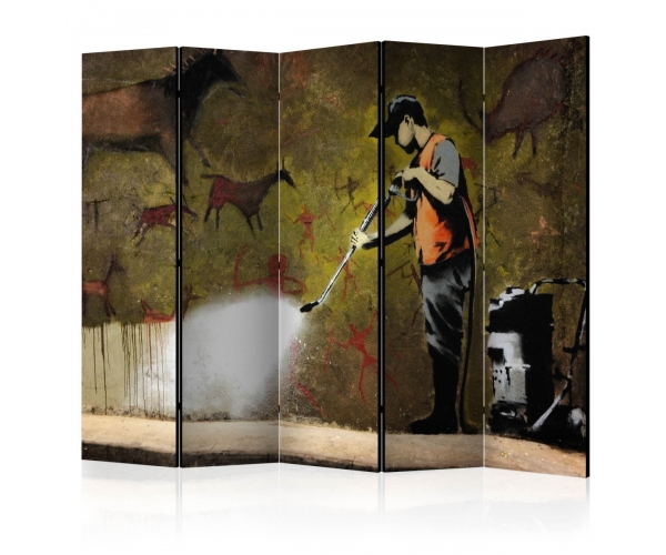 Parawan 5-częściowy - Banksy - Cave Painting II [Room Dividers]