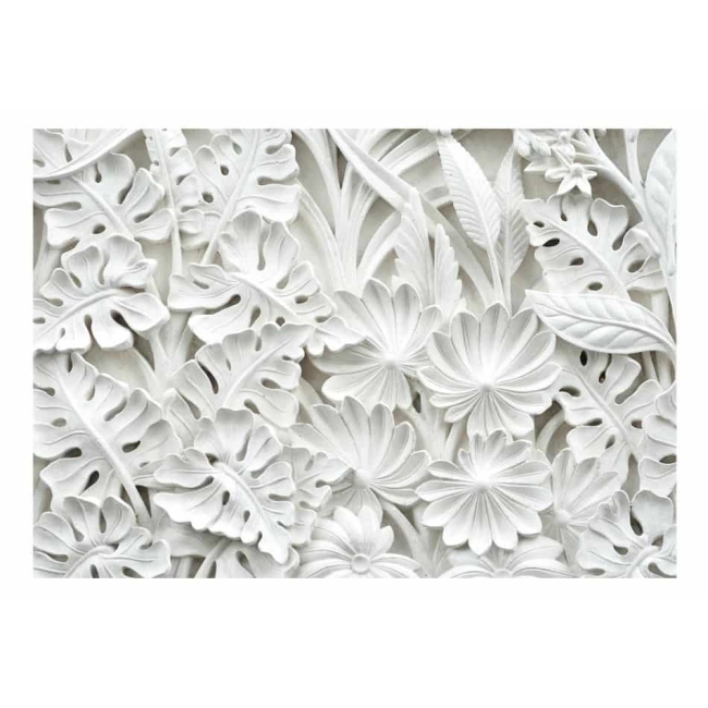 Fototapeta - liście kwiaty białe alabastrowy
