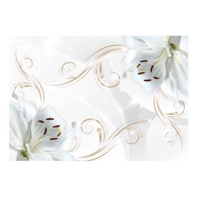 Fototapeta - Biały kwiat zawijasy