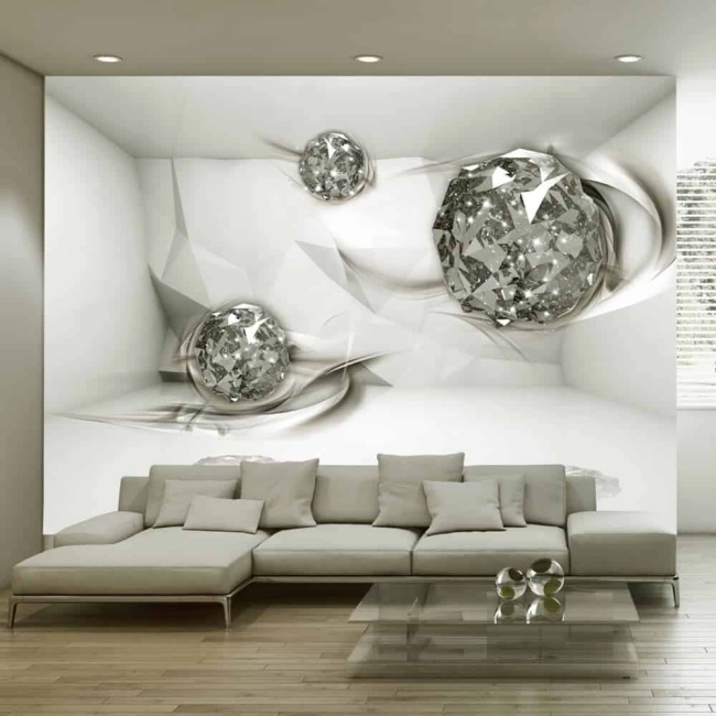 Fototapeta - srebrne kryształowe kule na białym tle