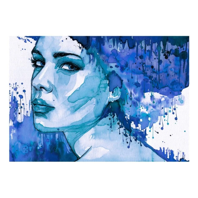 Fototapeta -kobieta o błękitnej twarzy