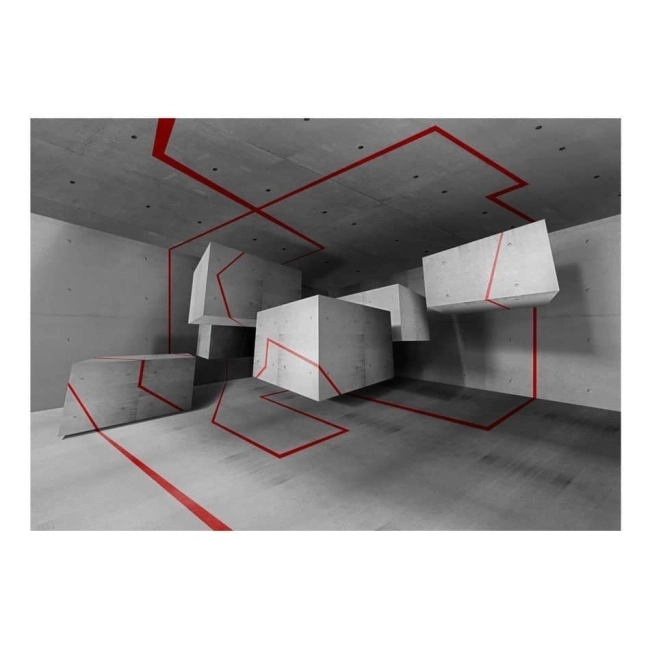 Fototapeta -Czerwone linie i abstrakcyjne kwadraty i prostokąty