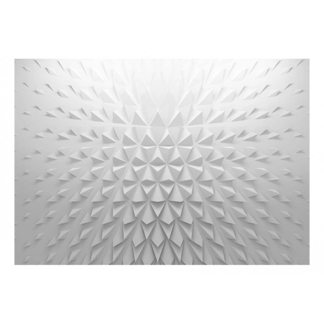 Fototapeta - Biało szara abstrakcja stożki
