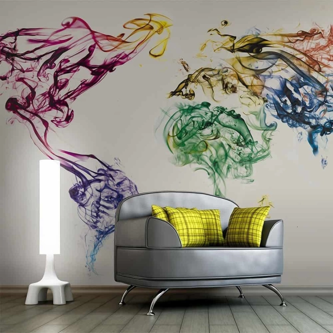 Fototapeta - Dancing smoke trails