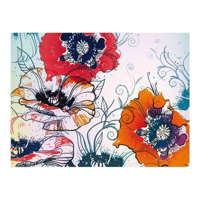 Fototapeta -Malowane kwiaty