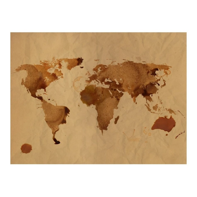 Fototapeta - Herbaciana mapa świata