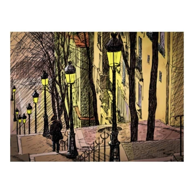 Fototapeta - Lonely walk through Montmartre