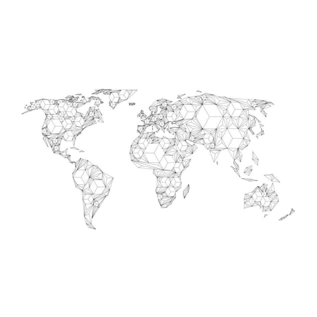 Fototapeta - Map of the World - white solids