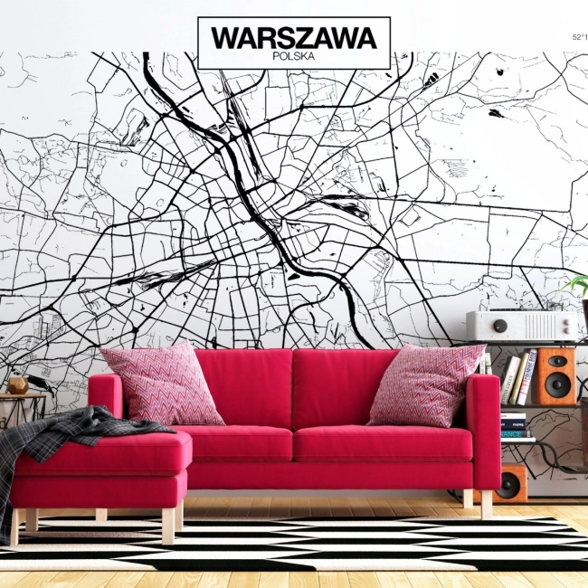 Fototapeta - Mapa Warszawy