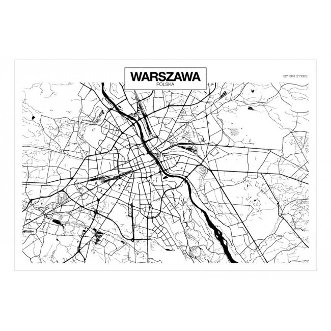 Fototapeta - Mapa Warszawy