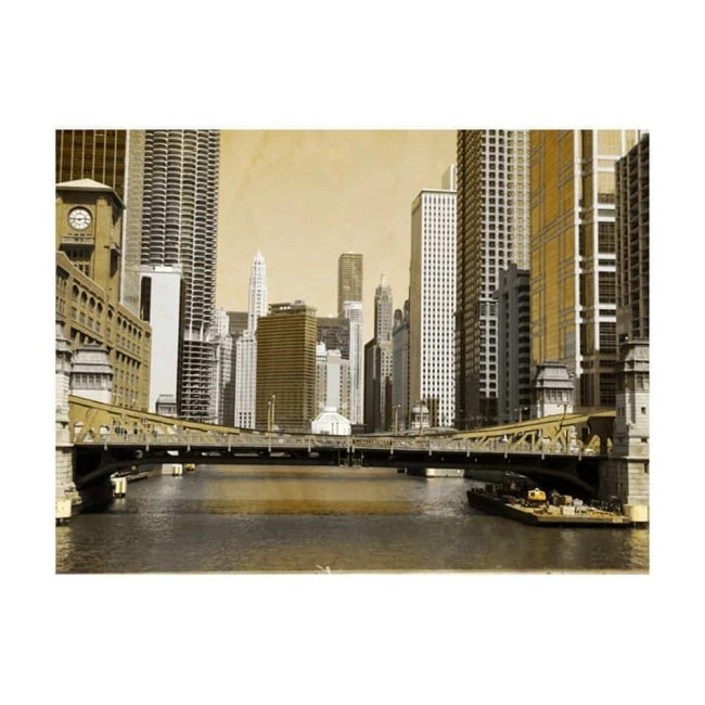 Fototapeta - Most w Chicago (efekt vintage)