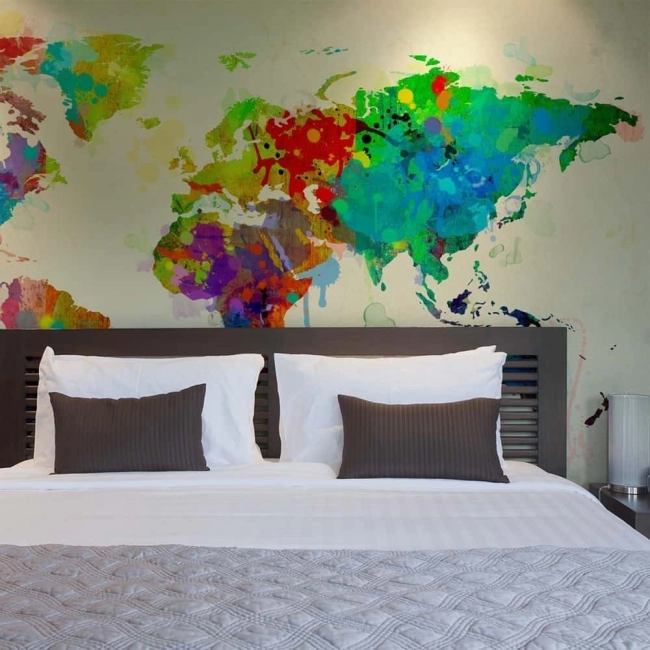 Fototapeta - Paint splashes map of the World