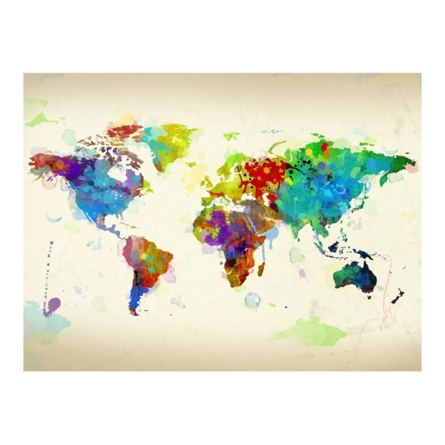 Fototapeta - Paint splashes map of the World