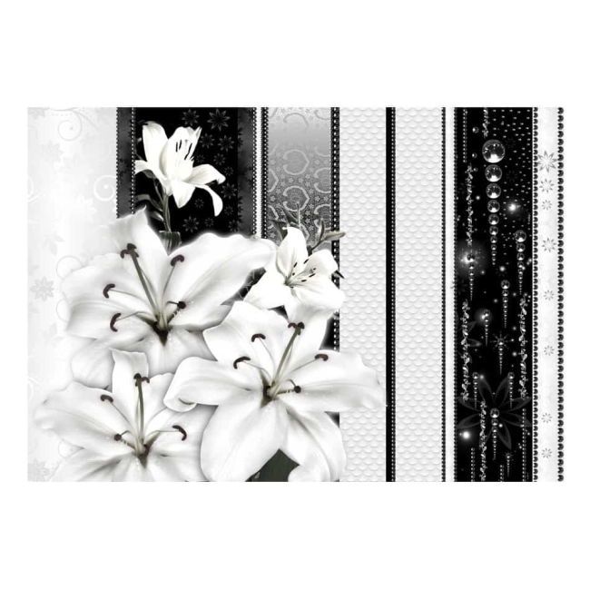 Fototapeta - Płaczące lilie w bieli