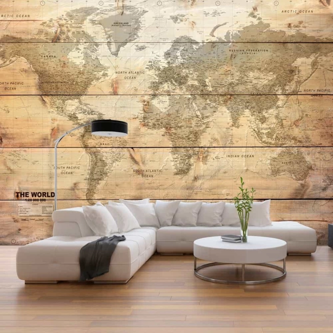 Fototapeta samoprzylepna - Mapa na deskach