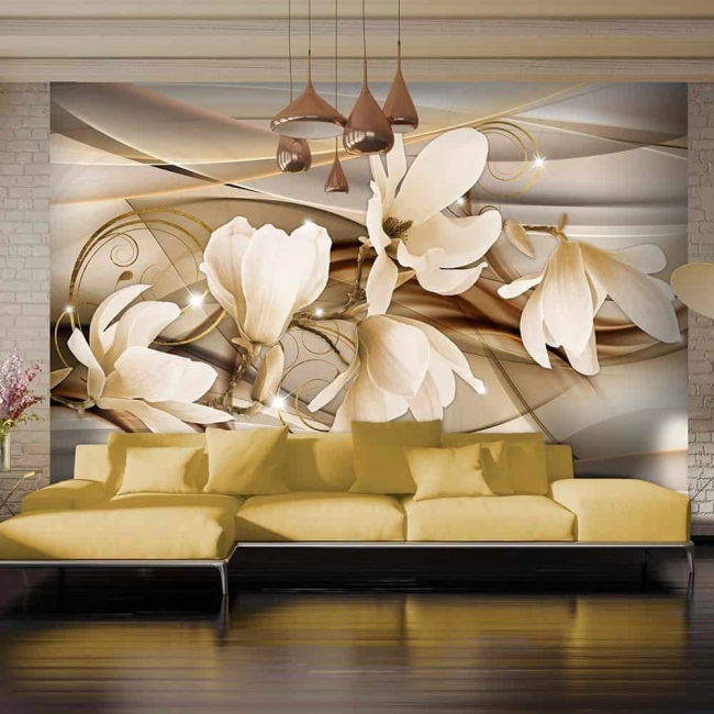 Fototapeta - KWIATY Taniec kwiatów magnolie