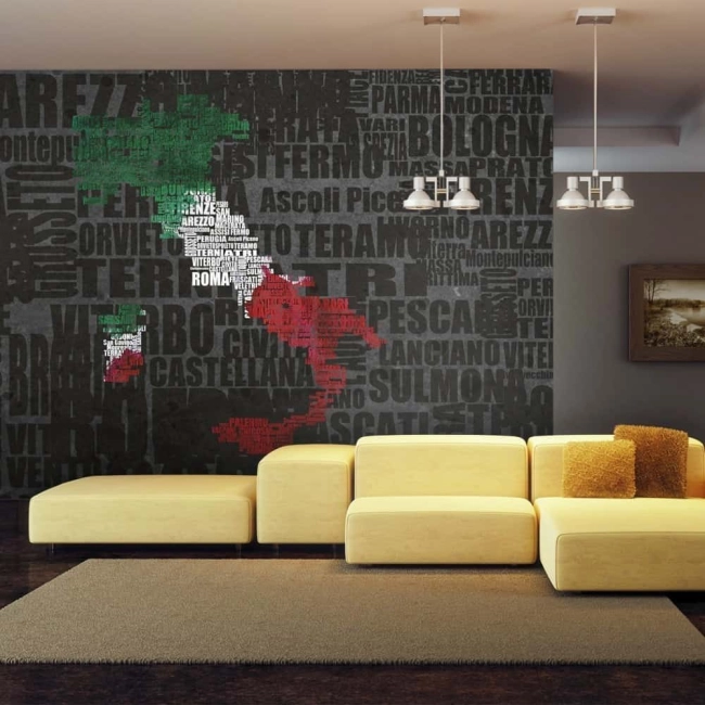 Fototapeta - Text map of Italy