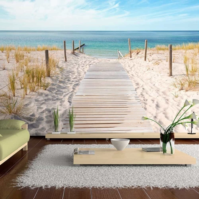 Fototapeta 3D morze plaża molo Wakacje nad morzem