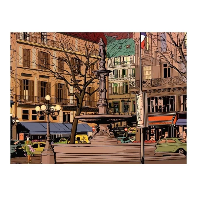 Fototapeta - Walk through the French square