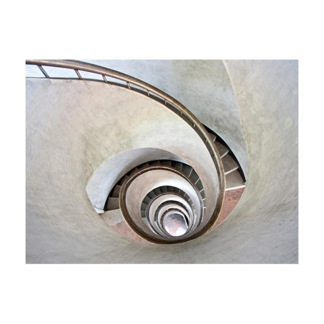 Fototapeta - White spiral stairs