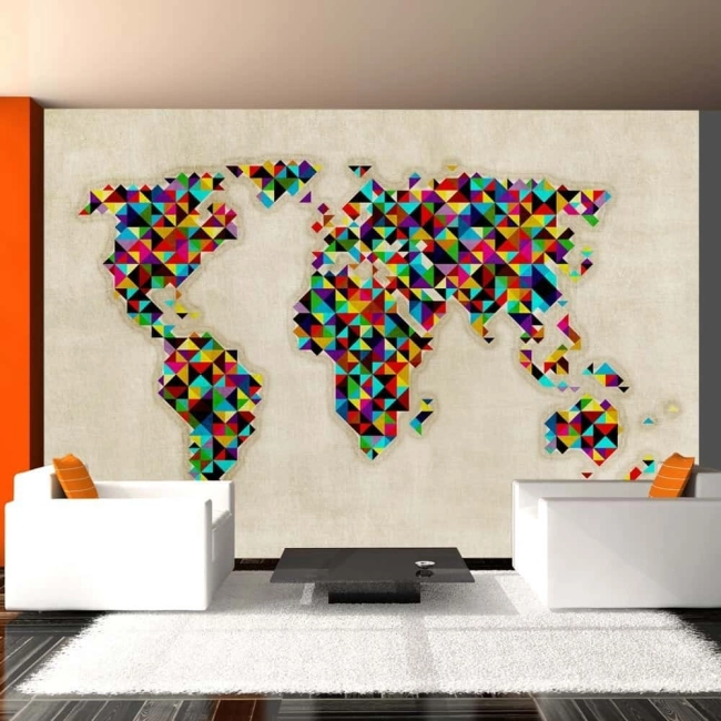 Fototapeta - World Map - a kaleidoscope of colors