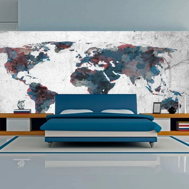 Fototapeta XXL - World map on the wall