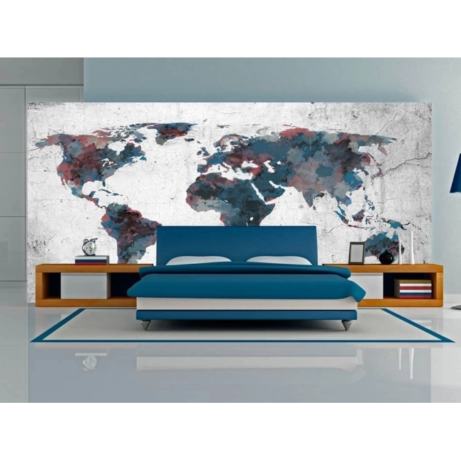 Fototapeta XXL - World map on the wall